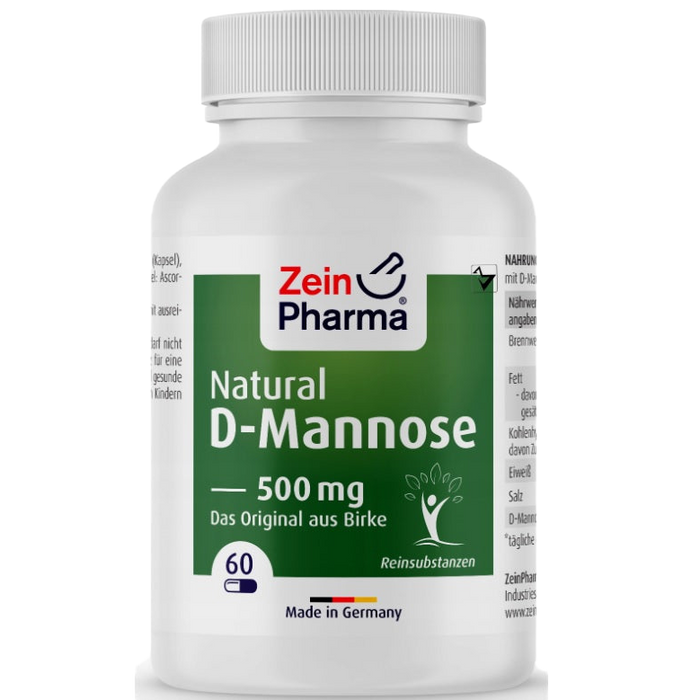 Zein Pharma Natürliche D-Mannose, 500 mg – 60 Kapseln