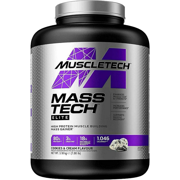 MuscleTech Mass-Tech Elite, Cookies &amp; Cream – 3180 Gramm