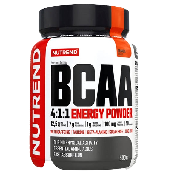 Nutrend BCAA 4:1:1 Energiepulver, Orange – 500 Gramm