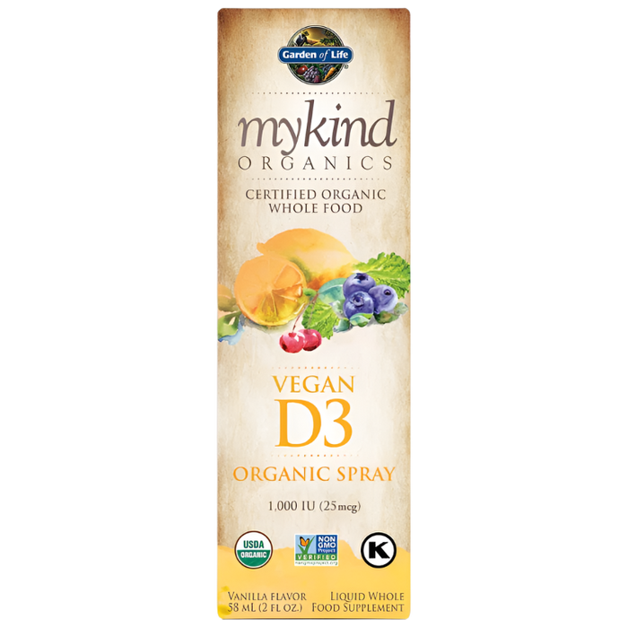 Garden of Life Mykind Organics Vegan D3 Organic Spray, 1000 IU (Vanilla) - 58 ml.