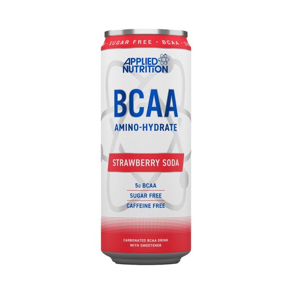 Applied Nutrition BCAA Amino-Hydrate Caffeine Free Cans, Strawberry Soda - 12 x 330ml - Drink Flavored at MySupplementShop by Applied Nutrition