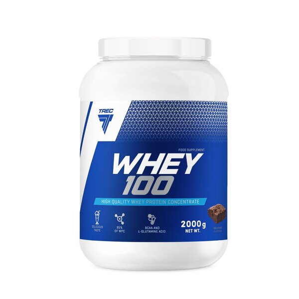 Trec Nutrition Whey 100 (Tub), Brownies 2000g - Protein at MySupplementShop by Trec Nutrition