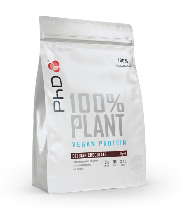 PhD 100% Plant, Belgian Chocolate 1000g - Protein at MySupplementShop by PhD