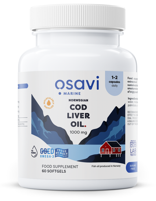 Osavi Norwegian Cod Liver Oil Softgels, 1000mg (Lemon) - 60 softgels - Sports Supplements at MySupplementShop by Osavi