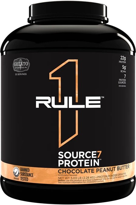 Rule One Source7 Protein, Chocolate Peanut Butter Gelato - - 2280g - Sports Nutrition at MySupplementShop by Rule One