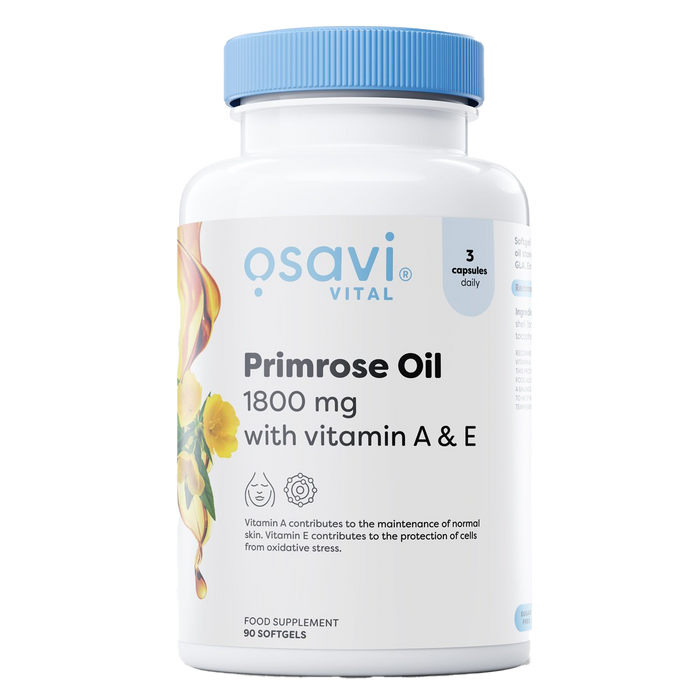 Osavi Primrose Oil with Vitamin A & E, 1800mg - 90 softgels