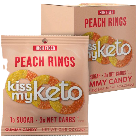 Kiss My Keto Peach Rings Keto Gummies - 8 x 25g