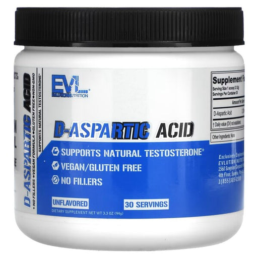 EVLution Nutrition D-Aspartic Acid - 94g - Default Title - Natural Testosterone Support at MySupplementShop by EVLution Nutrition