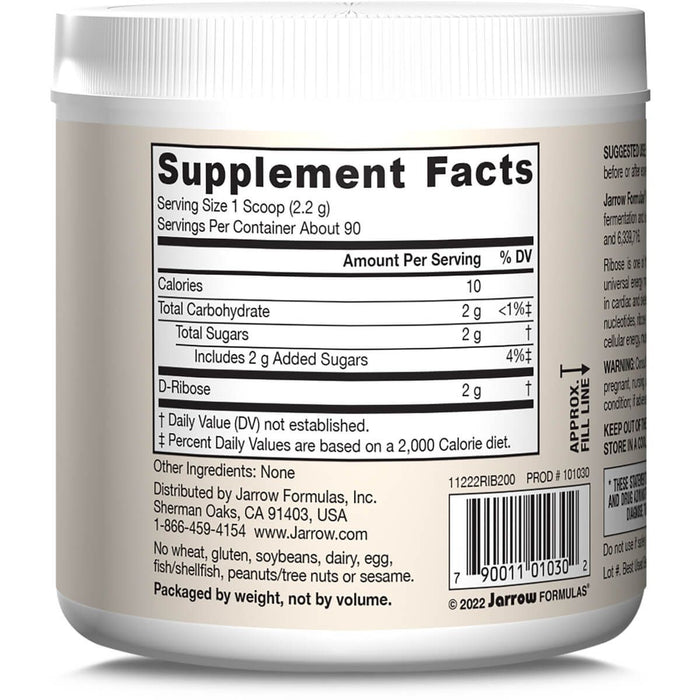 Jarrow Formulas D-Ribose 7.5 oz (200g) - Special Formula at MySupplementShop by Jarrow Formulas