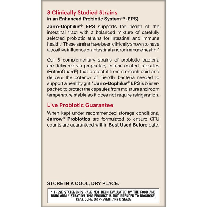 Jarrow Formulas Jarro-Dophilus EPS (Digestive Probiotic) 5 Billion CFU 120 Veggie Capsules - Digestive Health at MySupplementShop by Jarrow Formulas