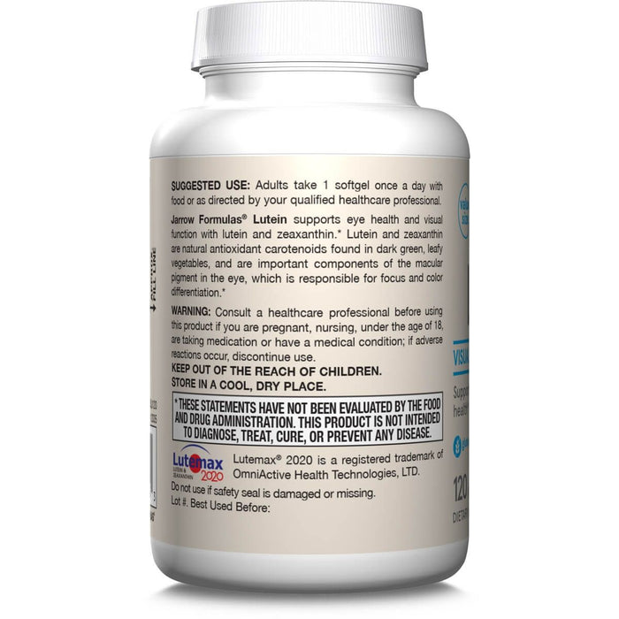 Jarrow Formulas Lutein 20mg & Zeaxanthin 4mg 120 Softgels - Health and Wellbeing at MySupplementShop by Jarrow Formulas