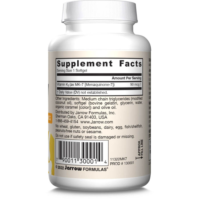 Jarrow Formulas Vitamin K2 as MK-7 90mcg 60 Softgels - Vitamins & Minerals at MySupplementShop by Jarrow Formulas