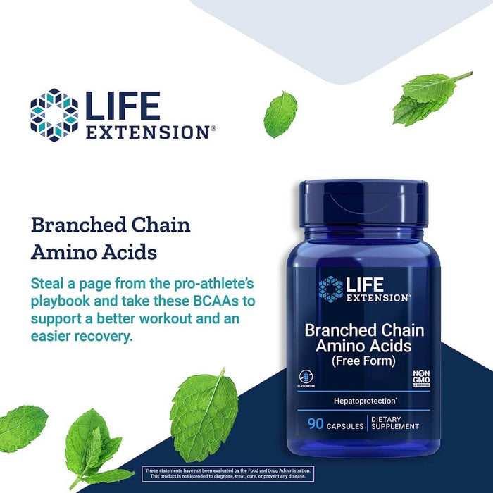 Life Extension Branched Chain Amino Acids 90 Capsules - Nutritional Supplement at MySupplementShop by Life Extension