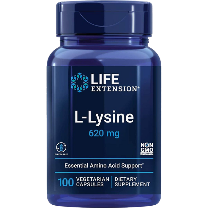 Life Extension L-Lysine 620 mg 100 Vegetarian Capsules