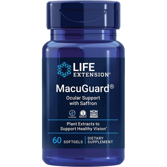 Life Extension MacuGuard Ocular Support with Saffron 60 Softgels