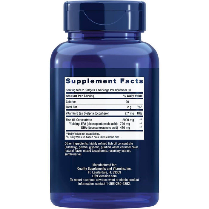 Life Extension Mega EPA/DHA 120 Softgels - Omegas, EFAs, CLA, Oils at MySupplementShop by Life Extension