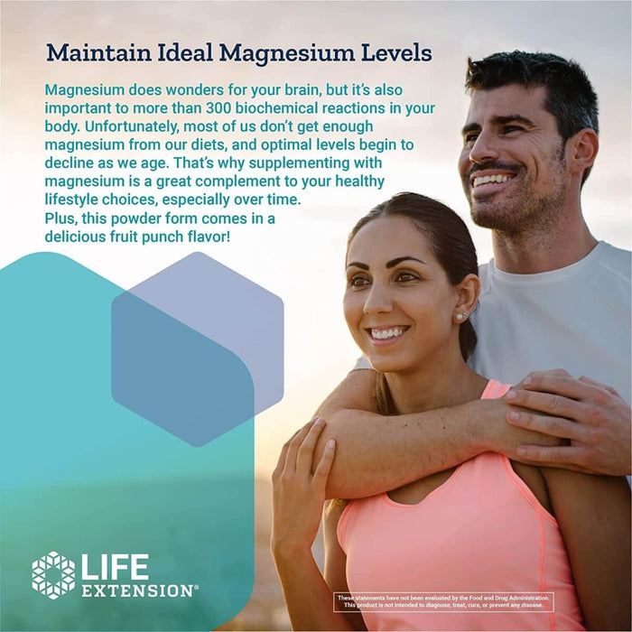 Life Extension Neuro-Mag Magnesium L-Threonate (Tropical Punch) 93.35 grams - Health and Wellbeing at MySupplementShop by Life Extension