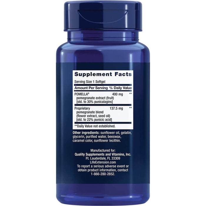 Life Extension Pomegranate Complete 30 Softgels - Health and Wellbeing at MySupplementShop by Life Extension