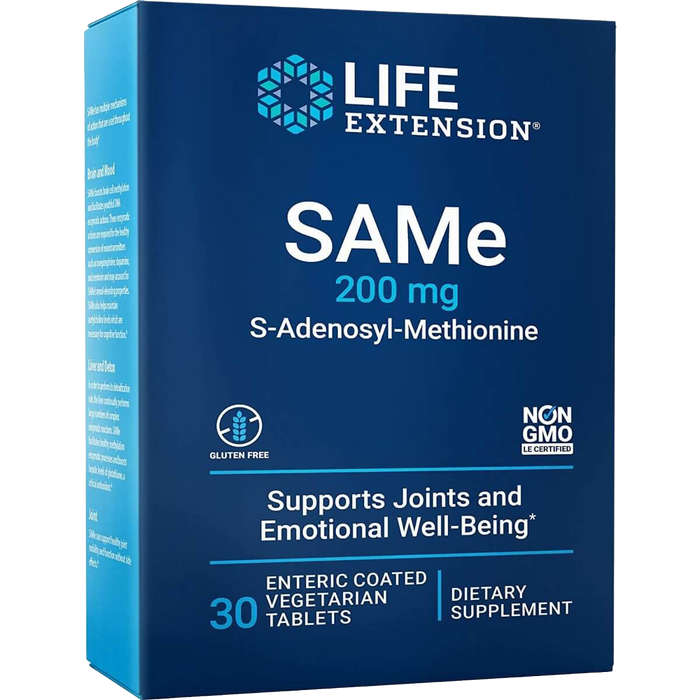 Life Extension SAMe 200 mg 30 enteric-coated Vegetarian Tablets