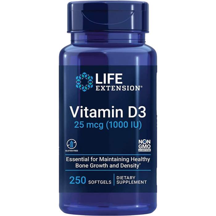 Life Extension Vitamin D3 25 mcg (1000 IU) 250 Softgels