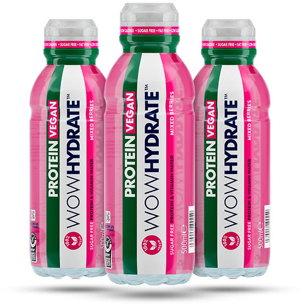 Wow Hydrate Protein Vegan 12x500ml Mixed Berries - Beverages at MySupplementShop by Wow