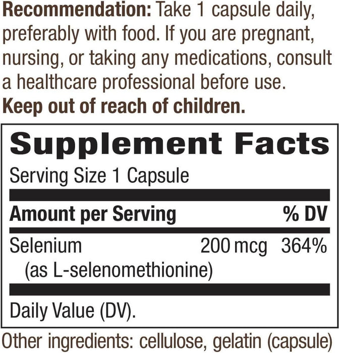 Nature's Way Selenium (Yeast-Free) 200mcg 100 Capsules - Brain & Memory at MySupplementShop by Nature's Way