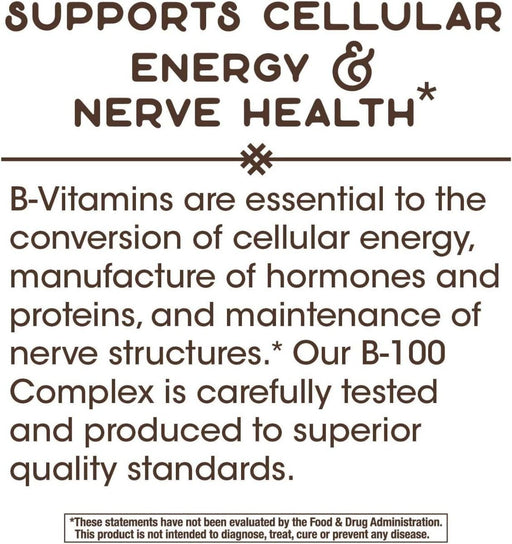 Nature's Way Vitamin B-100 Complex 100 Capsules - Skin Care at MySupplementShop by Nature's Way