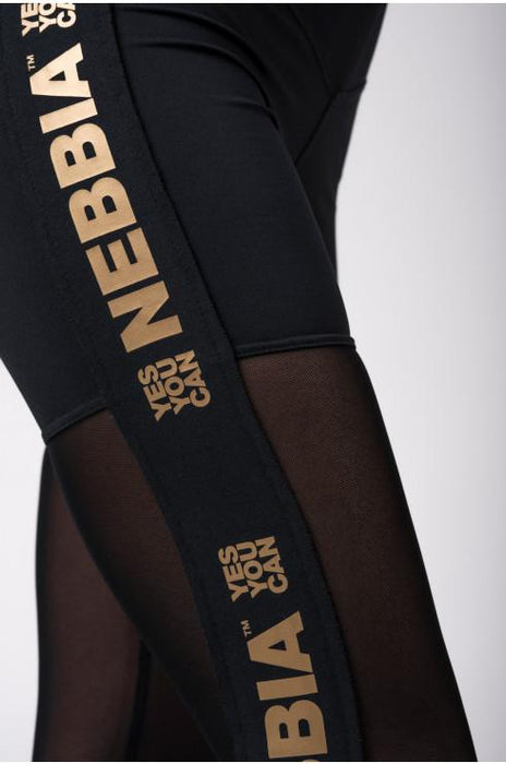 Nebbia Gold Mesh leggings 829 Black - Leggings at MySupplementShop by Nebbia