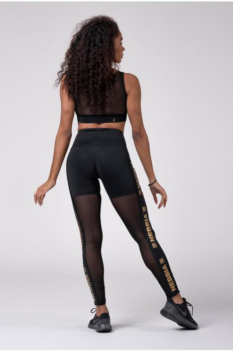 Nebbia Gold Mesh leggings 829 Black - Leggings at MySupplementShop by Nebbia