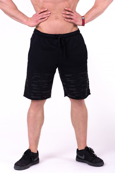 Nebbia Raw Hem Street Shorts 151 - Black - Shorts at MySupplementShop by Nebbia