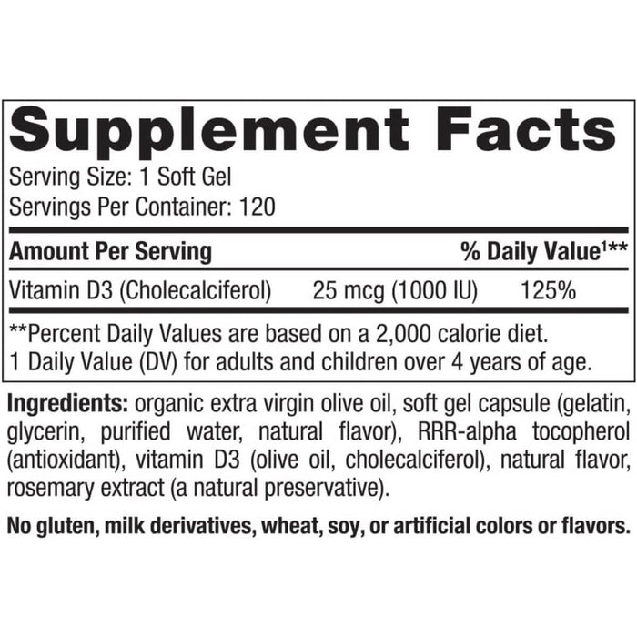 Nordic Naturals Vitamin D3 1000iu 120 Mini Softgels (Orange) - Vitamins & Minerals at MySupplementShop by Nordic Naturals