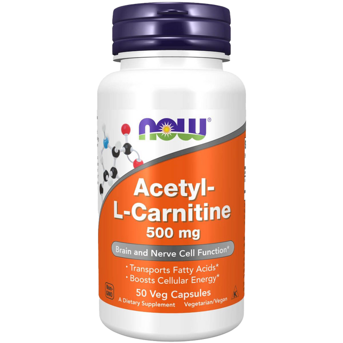 NOW Foods Acetyl-L Carnitine 500 mg 50 Veg Capsules