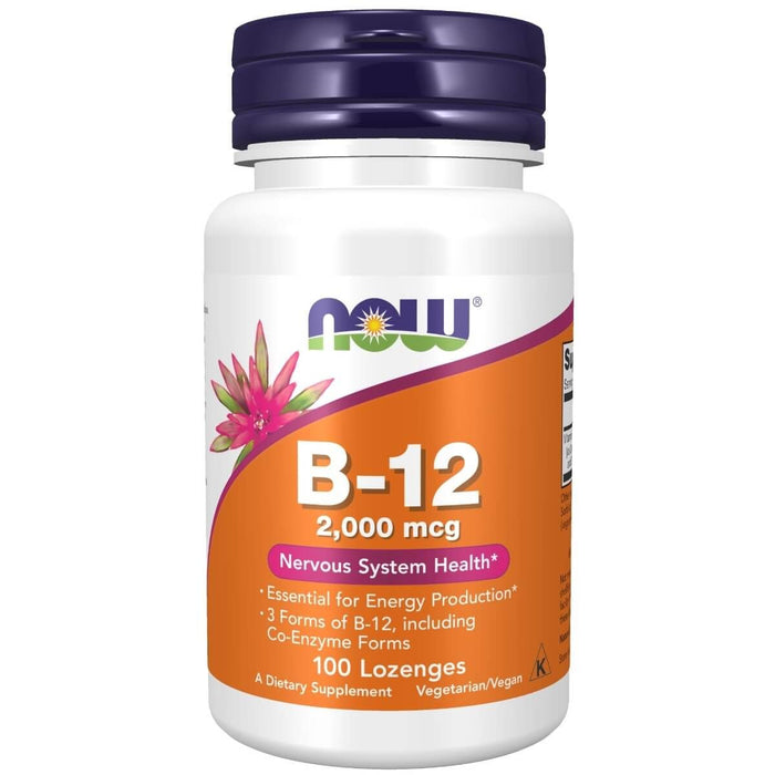 NOW Foods B-12 2,000 mcg 100 Lozenges - Vitamins & Minerals at MySupplementShop by NOW Foods