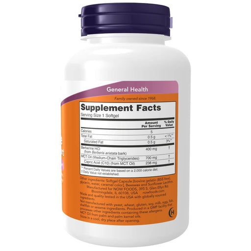 NOW Foods Berberine Glucose Support 90 Softgels - Health and Wellbeing at MySupplementShop by NOW Foods