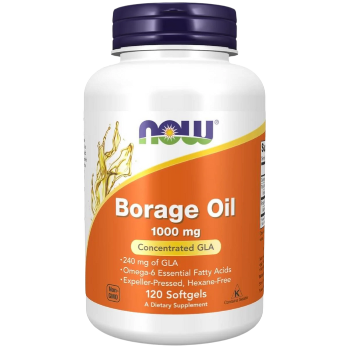 NOW Foods Borage Oil 1000 mg with 240mg of GLA 120 Softgels