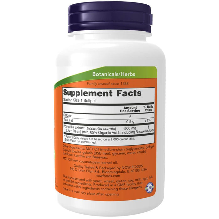 NOW Foods Boswellia Extract 500 mg 90 Softgels - Health and Wellbeing at MySupplementShop by NOW Foods