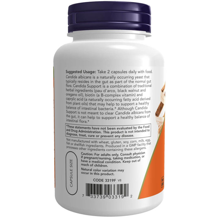 NOW Foods Candida Support 180 Veg Capsules - Health and Wellbeing at MySupplementShop by NOW Foods