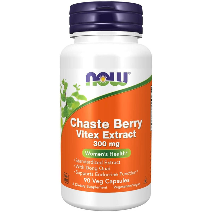 NOW Foods Chaste Berry Vitex Extract 300 mg 90 Veg Capsules - Health and Wellbeing at MySupplementShop by NOW Foods