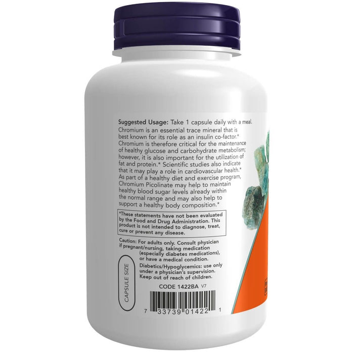 NOW Foods Chromium Picolinate 200 mcg 250 Veg Capsules - Slimming and Weight Management at MySupplementShop by NOW Foods