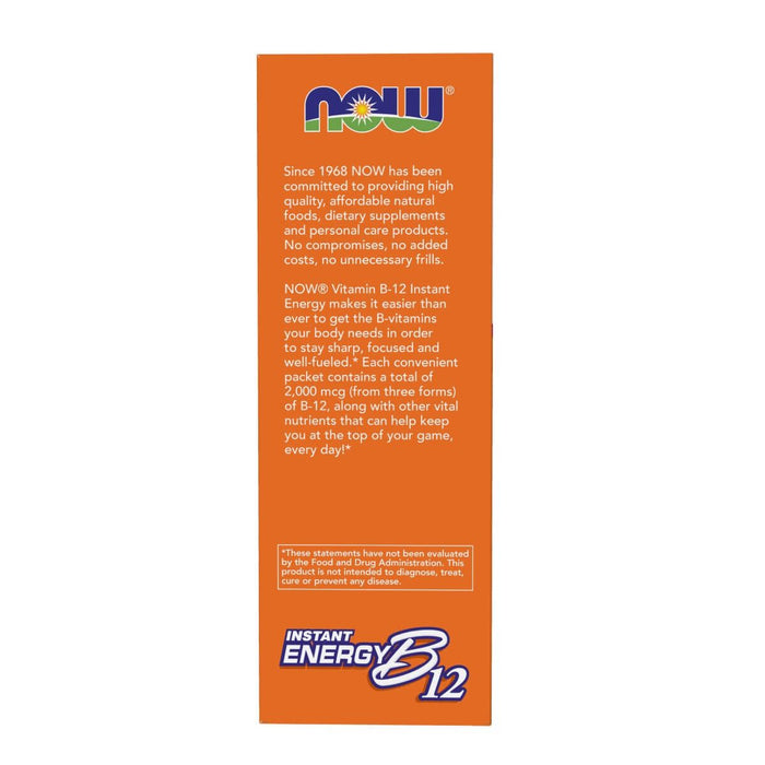 NOW Foods Instant Energy B-12 2,000 mcg 75 Packets (2.65oz) - Vitamins & Minerals at MySupplementShop by NOW Foods