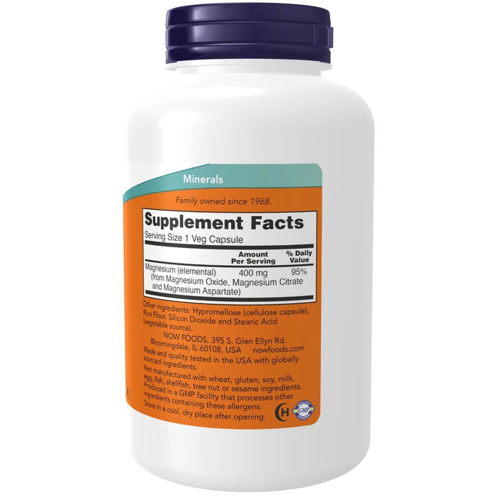 NOW Foods Magnesium 400 mg 180 Veg Capsules - Vitamins & Minerals at MySupplementShop by NOW Foods