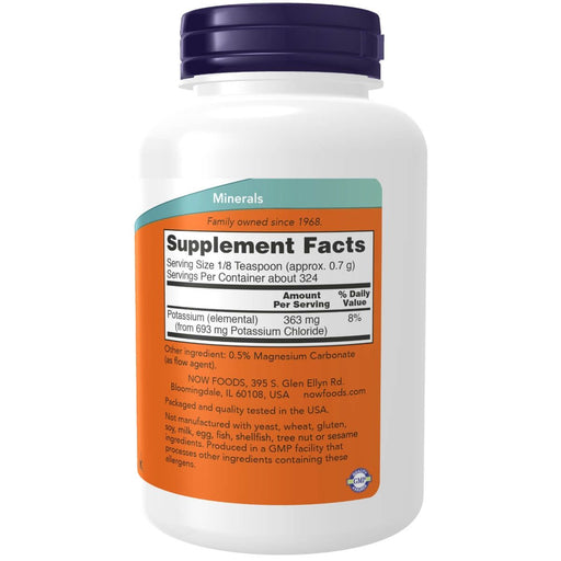 NOW Foods Potassium Chloride Powder 8oz (227g) - Vitamins & Minerals at MySupplementShop by NOW Foods