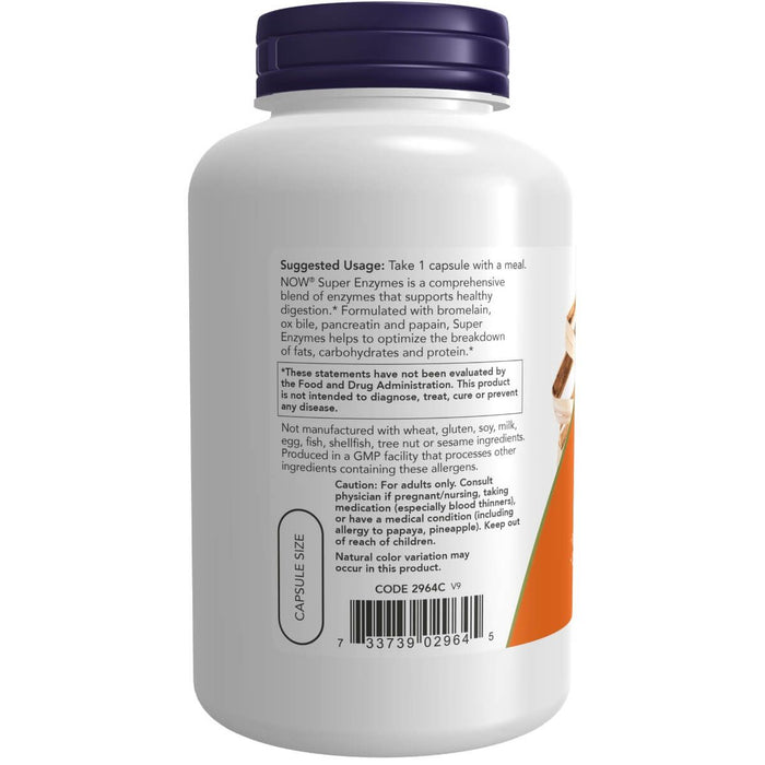 NOW Foods Super Enzymes 180 Capsules - Health and Wellbeing at MySupplementShop by Now Foods