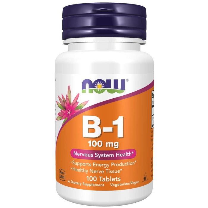 NOW Foods Vitamin B-1 100 mg 100 Tablets - Vitamins & Minerals at MySupplementShop by NOW Foods