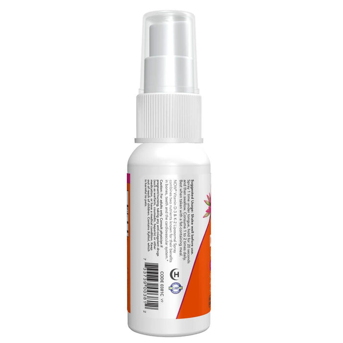 NOW Foods Vitamin D-3 & K-2 Liposomal Spray 1,000 IU/100 mcg 2oz - Vitamins & Minerals at MySupplementShop by NOW Foods