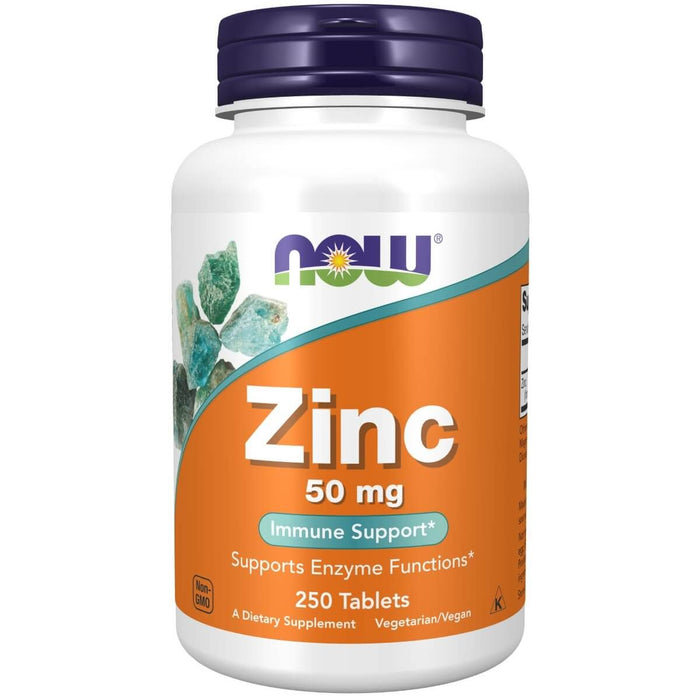 NOW Foods Zinc (Zinc Gluconate) 50 mg 250 Tablets - Vitamins & Minerals at MySupplementShop by NOW Foods