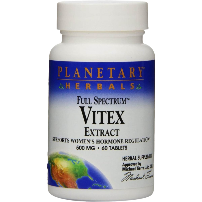 Planetary Herbals Extrait de Vitex à spectre complet 500 mg 60 comprimés