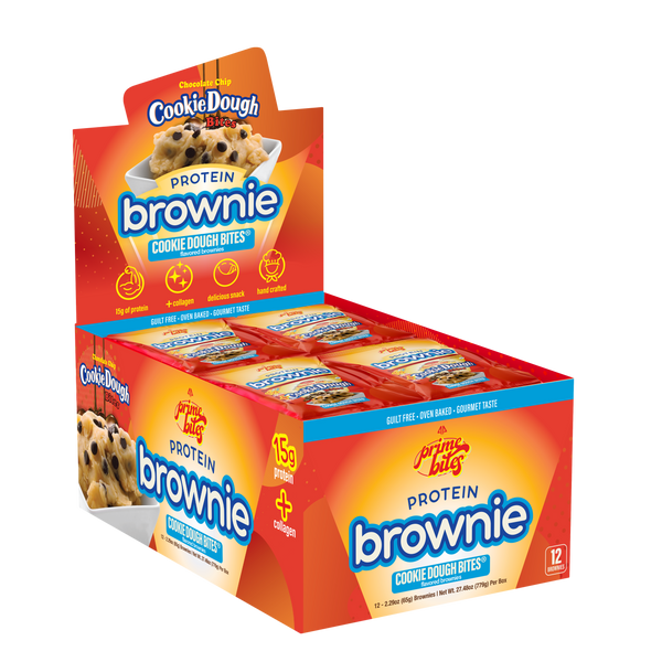 AP Sports PrimeBites Protein Brownies 12x65g (Cookie Dough Brownie) - Protein Snacks at MySupplementShop by AP Sports Regimen