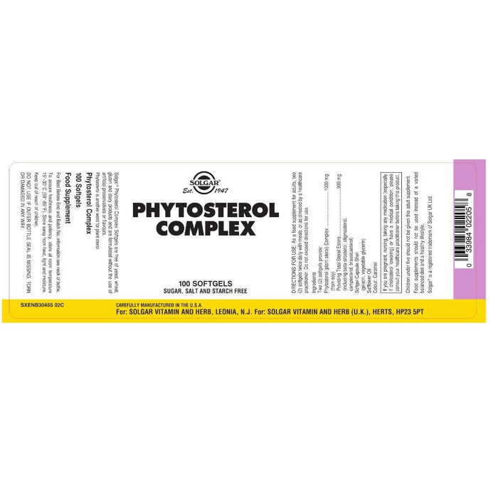 Solgar Phytosterol Complex Softgels Pack of 100 - Heart Health at MySupplementShop by UK Solgar