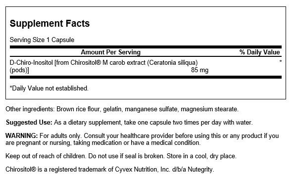 Swanson Chirositol D-Chiro-Inositol 60 Capsules - Health and Wellbeing at MySupplementShop by Swanson